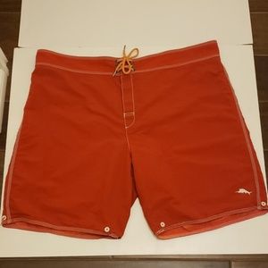 Tommy Bahama Reversible Red and Orange Board Swim Shorts Size XXL